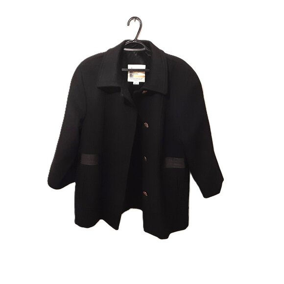 Vintage London Fog Wool Coat – Size 12 Petite – Black - Picture 2 of 5